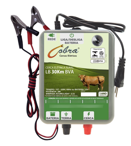 Aparelho De Choque Para Cerca Rural Lb 30km 12v - Cobra