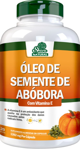 Óleo De Semente De Abóbora 120 Cápsulas - 1392 Mg - Shiva