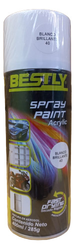 Pintura En Spray Acrilico Bestly Blanco Brillante 400ml