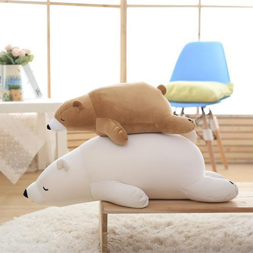 Almohada De Peluche Con Forma De Oso Polar, 35 Cm, Color Bla