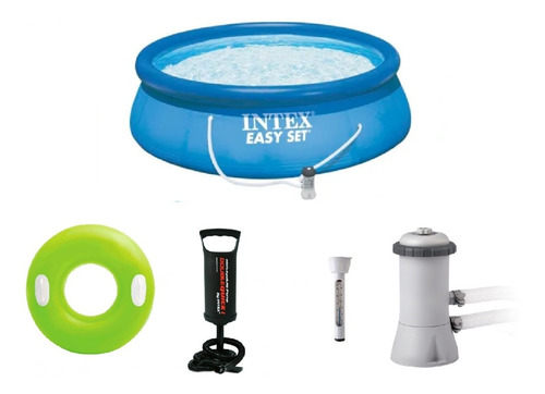 Pileta Intex Easy Set 366x91 Cm Inflador Termometro Bomba Cu