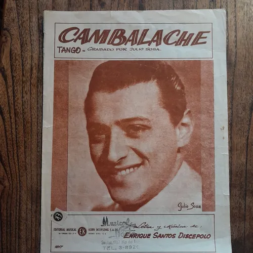 Cambalache Tango Julio Sosa Enrique Santos Discépolo D Época (Usado)