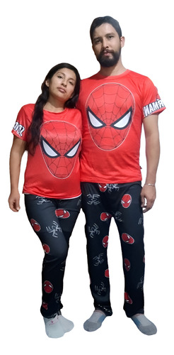 Duo Pijama Parejas Spiderman Sublimada 14 Febrero Parejas