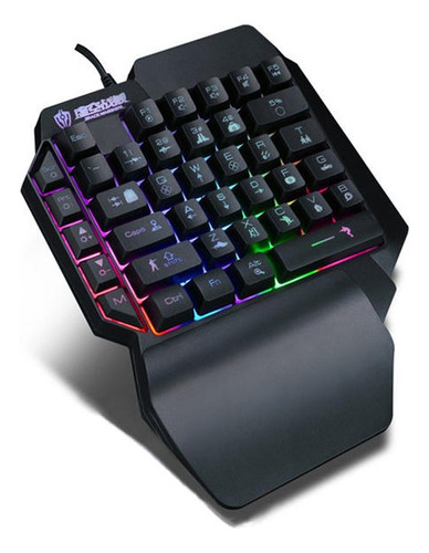 Teclado Gamer De Una Mano Retroiluminado Rgb F6 Compacto