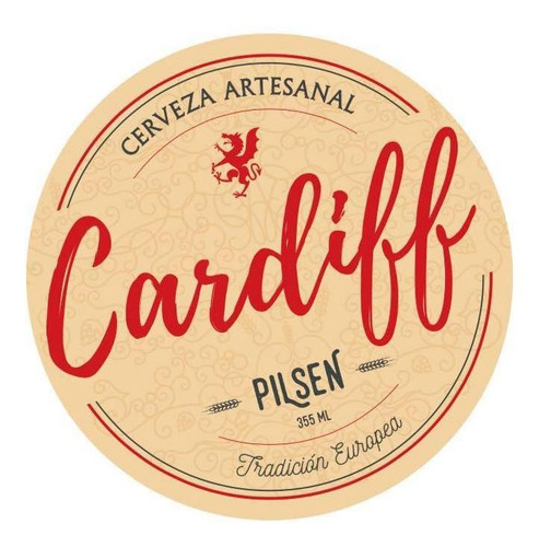Cerveza Artesanal Cardiff Pilsen Coronel Pringles 500ml