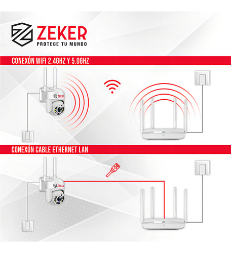 Cámara De Seguridad Wifi Exterior Impermeable Zeker 2mp 5g
