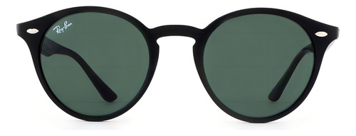 Óculos de sol grandes Ray-ban Round Rb2180 Talle, moldura preta polida e lente verde