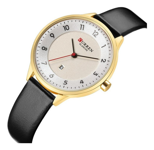 Relógio Curren Feminino Original Couro A Prova D'água