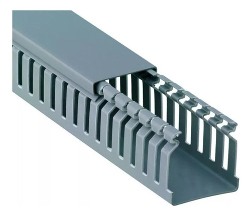 Canaleta Recorte Aberto Cinza 80x80mm 2 Metros - Elesys Cinza