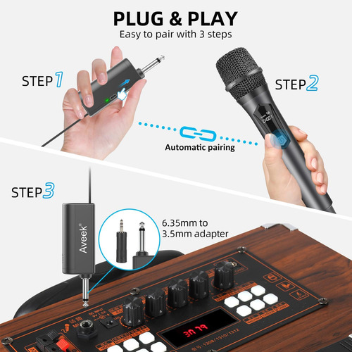 Tonor Micrófonos Inalámbricos,karaoke Dual Uhf.