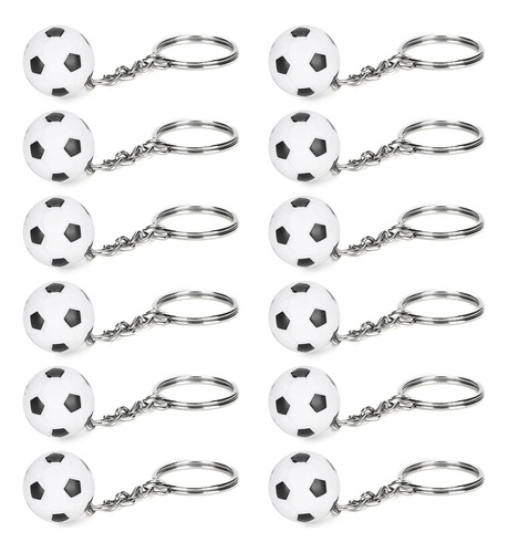 12 Uds Llaveros De Pelota De Fútbol Mini Simulación Colgante
