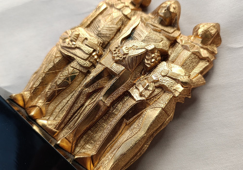 Escultura Emilio Pettoruti. Arlequines - El Improvisador '37 Dorado (Usado)