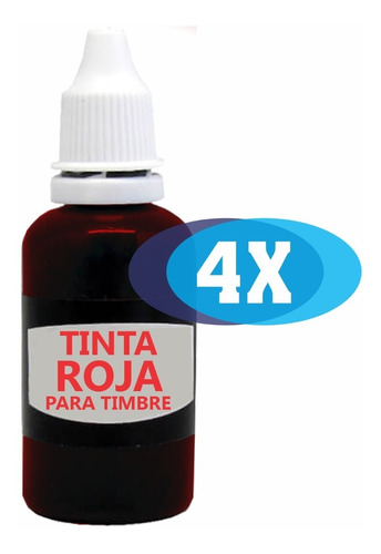 Pack 4x Tinta Para Timbre De Goma De 20 Ml - Central Timbres