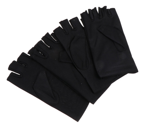 2 Pares De Guantes Transpirables De Elastano Con Medio Dedo