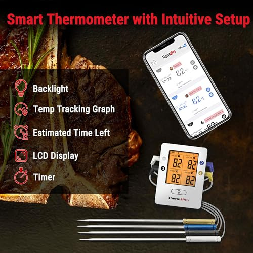 Termmetro Tp25 Para Carne Con Bluetooth Y 4 Sondas - Recarga