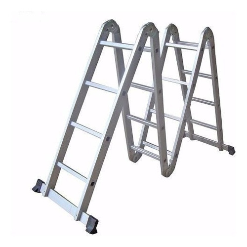 Escalera Aluminio Plegable Multifuncion 4x4 Reforzada 16 Esc