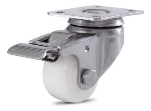 2x Roda Rodizio Inox Industrial Giratório Com Trava 50mm