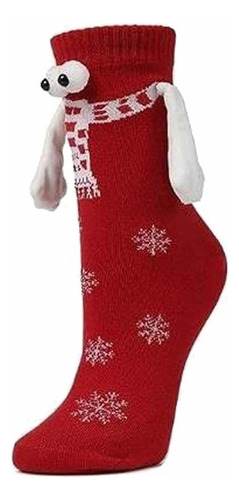 2 Pares / Navidad Calcetines De Pareja Con Manitas De Iman