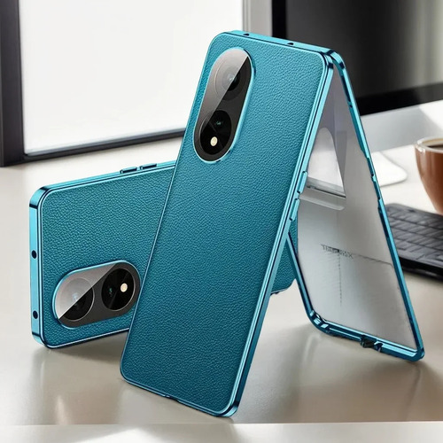 Funda De Piel Para Oppo Find X8 Pro A78 A79 A80 A98 A3 Pro 5g Lock Hebilla Funda De Lente De Vidrio Templado De Doble Cara