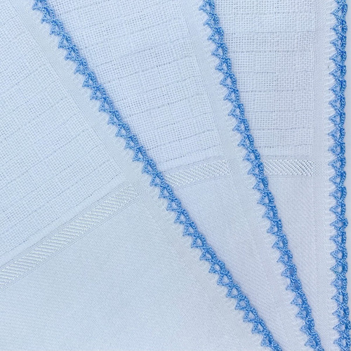Imagem 2 de 3 de Kit 6 Fraldinha 30x40 Mabber Estrela Quadriculada C/ Crochê