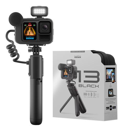 Kit Câmera Gopro Hero 13 Creator Edition Com Luz E Microfone