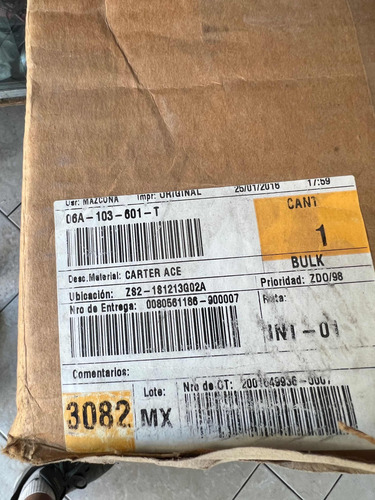 Cárter Volkswagen Bora 2.0 Original En Caja 06a-103-601-t