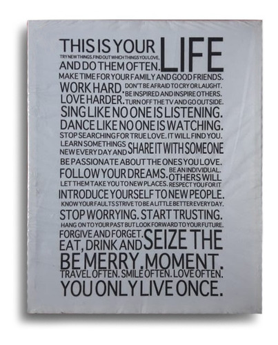 Cuadro Grande Frase Life Arte Decoracion 50x40