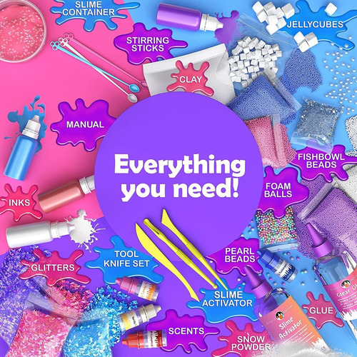 Kit De Babas Slime Unicornio Juego Para Hacer Slime Niñas