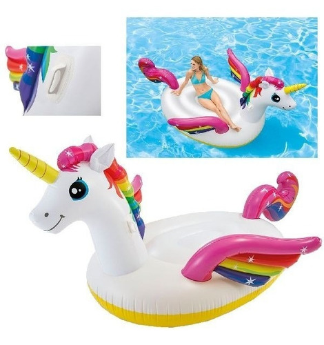 Colchoneta Intex Inflable Mega Unicornio 57281