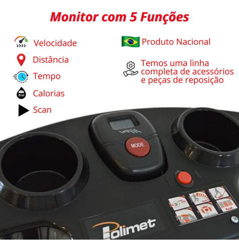 Esteira Elétrica Ergométrica Ep 1600 Dobrável Motor 1.6hp
