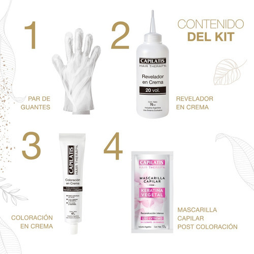 Capilatis Coloración En Crema Kit Completo - Los Tonos Tono 6.64 Rubio Oscuro Rojizo