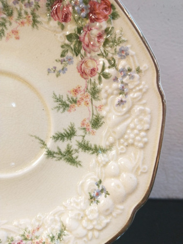 Imagen 8 de 10 de Antigua Taza De Té Loza Inglesa Crown Ducal Rosalie