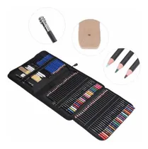 Comprar Dibujo Técnico 82 Piezas Profesional Estuche Lápices Colores