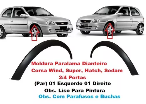 Moldura Traseira Corsa Hatch/Montana - Liso para Pintar