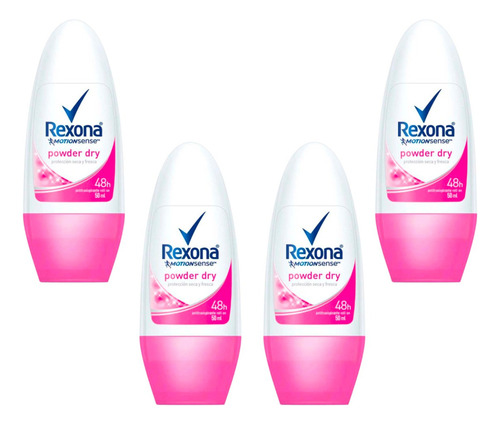 4 Pack Desodorante Rexona Mujer Rol On Antitranspirante 50ml