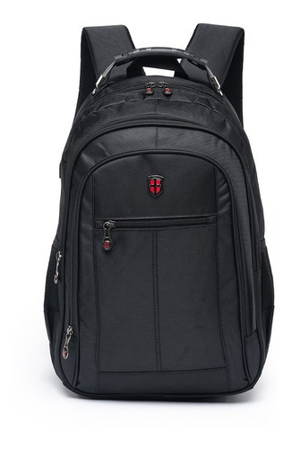 Mochila Masculina Reforçada Grande P/ Notebook Swissport 26l Cor Preto c/ P.u