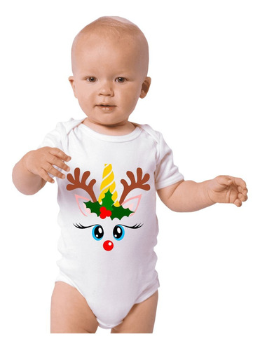 Pañalero Reno Unicornio Navidad Diseño 15 Playeras Beloma