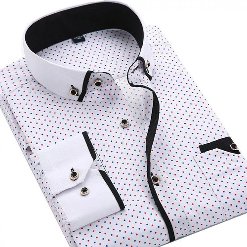 Camisa Francesa En  Para Hombre, Camisa De Vestir Cómoda