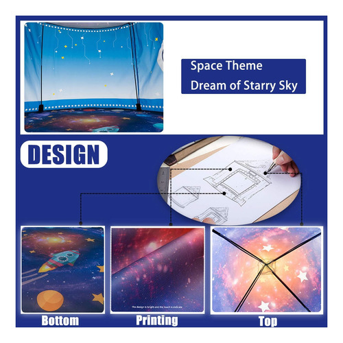 Willingheart Rocket Ship Ttura Play Para Niños, Astronauta U