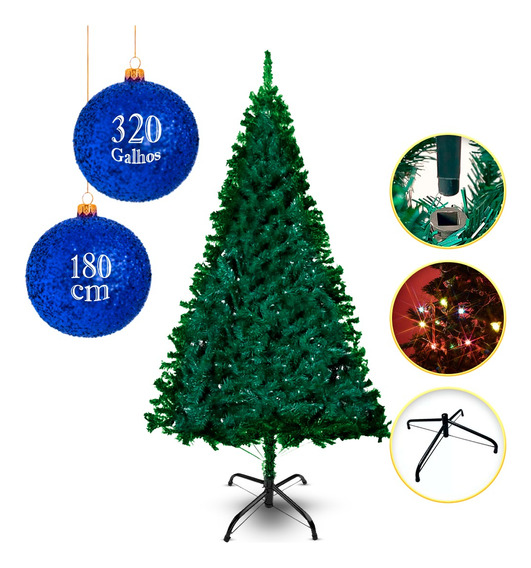 Arvore de Natal Furtacor Shine 1,80m 320 Galhos Premium