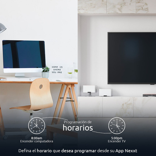 Regleta Inteligente Nexxt Wifi Alexa Google, 4 Tomas + 4 Usb
