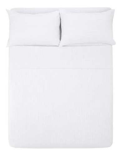 Juego de sábanas Melocotton 1800 Micro Grabada color blanco con diseño color hilos 1800 para colchón de 200cm x 140cm x 25cm