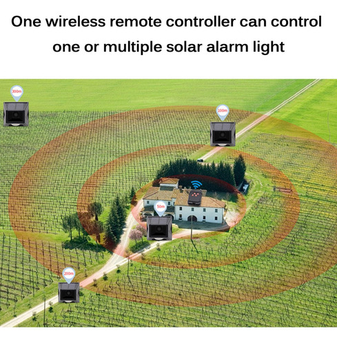 Sensor De Movimiento Solar Luz De Alarma 110db Gran Sirena