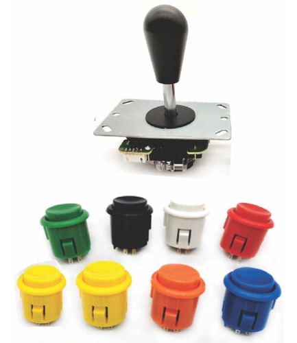 Kit Arcade Para Sanwa Palanca Battop+8 Botones 30 Mm 