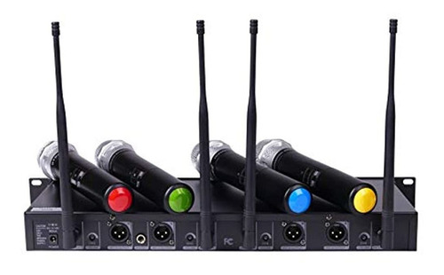 Gtd Audio 4x800 Canales Ajustables Uhf Diversity Inalámbrico