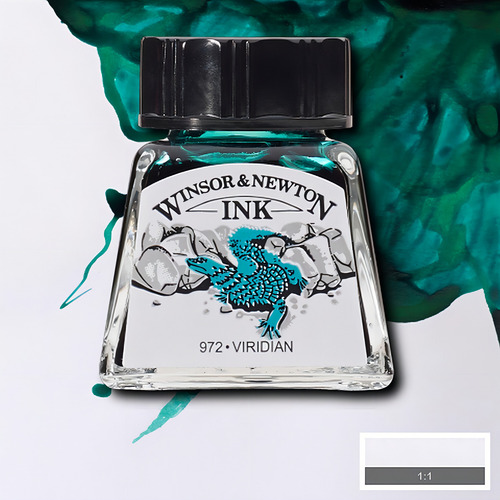Tinta de dibujo Winsor & Newton de 14 ml, elige el color viridiano