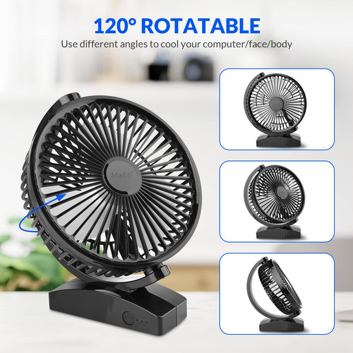 Ventilador De Escritorio Recargable Usb 16 Cm Portátil 0 Mm Frecuencia Color De La Estructura Color De Las Aspas Material De Las Aspas 0