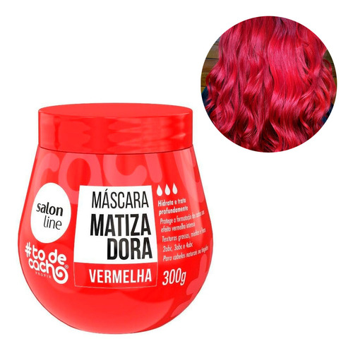 Máscara Matizadora Cor Vermelho To De Cacho Salon Line 300g