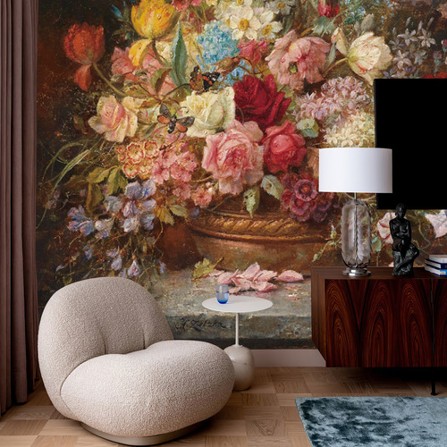 Lienzo Mural De Pared Con Forma De Rosa, Diseño De Flores, P