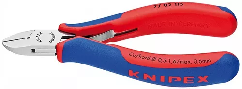 Tenazas de corte para electrónica y mecánica finas KNIPEX 77 02 115